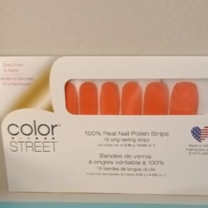 Color Street Orange Nail Polish Strips lean mean trangerine